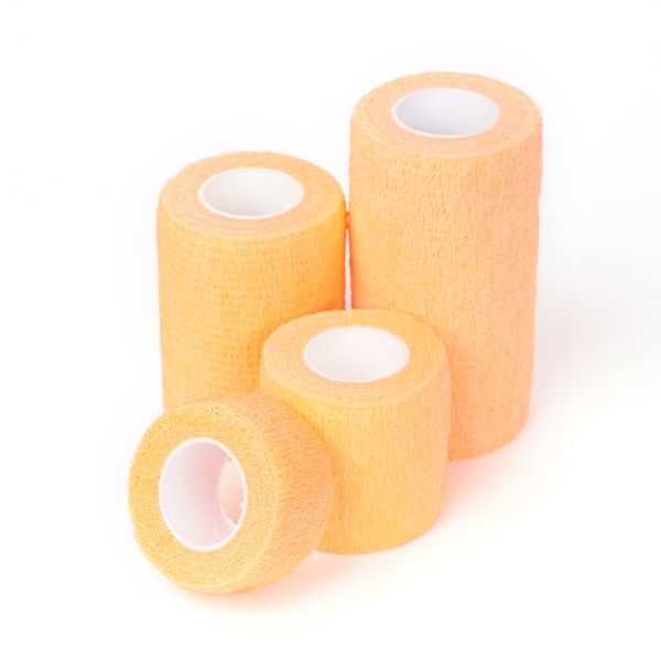 2 st färgade elastiska självhäftande sportbandage för hand och handled, bandage för att binda ko-ben och bordsben, skyddsbandage Fluorescent Orange 10cm*4.5m