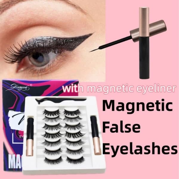 Magnetiske øjenvipper Eyeliner Kit 7 par løsvipper flydende eyeliner