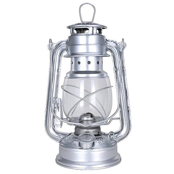 25cm Retro Klassisk Fotogenlampe Dæmpbar Fotogenlygte Sølv