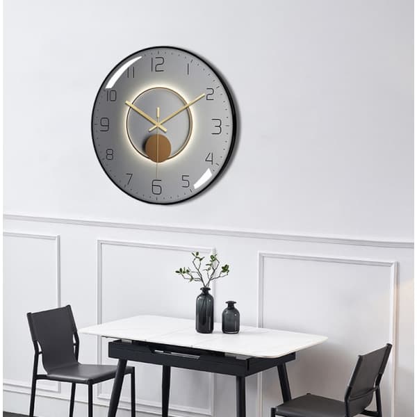 IC Modern tyst väggklocka, 30 cm diameter kvarts grå A