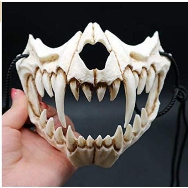 IC Halloween-kostym Halvskallemask Cosplaydräkt Skeletthalvmask Varulvsmask Hartsmask