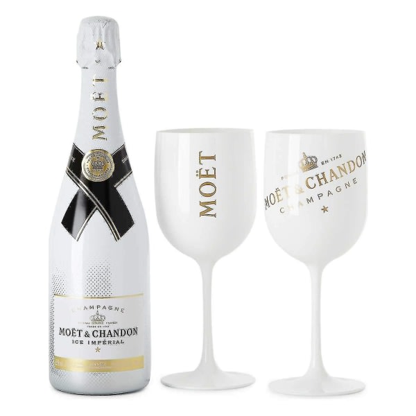 2. Plast Vin Party Vit Champagne Moet Glas