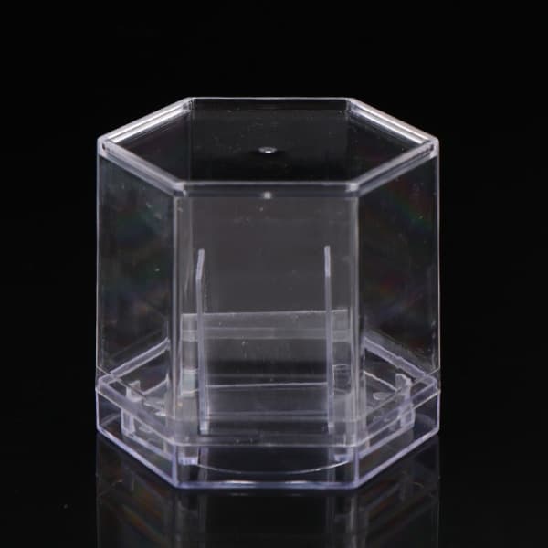 IC Sekskantet ur Display Opbevaringsholder Transparent etui