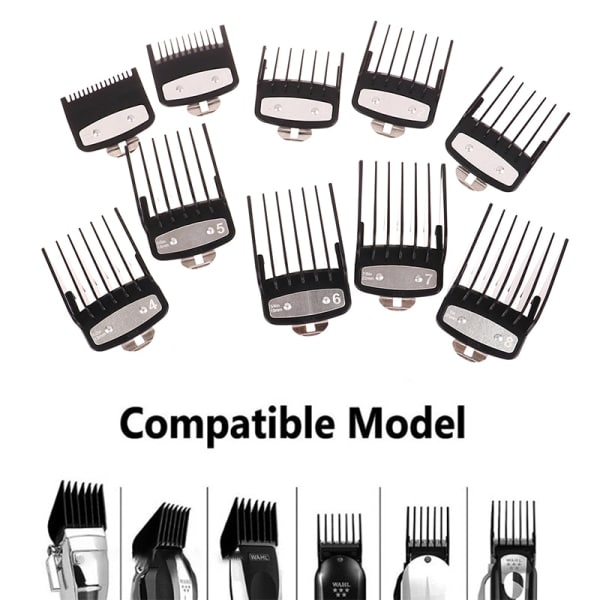 IC 10 st/ Set Hårklippare Limit Kamguide Tillbehör Storlek Barber