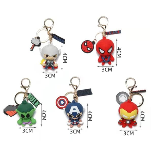 5 stk Marvel Fan Nøgleringe Superhelt Avengers Nøgleringe Nøglering IC