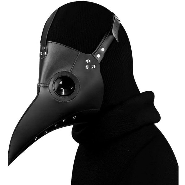 IC Pestdoktor Maske Svart Fuglenebb Skremmende Maske PU Lær Maske