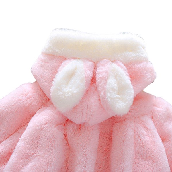 Vintervarm Barn Baby Flickor Hood Coat Toddler Baby Girl Ytterkläder Outfit Kläder Rosa 90cm