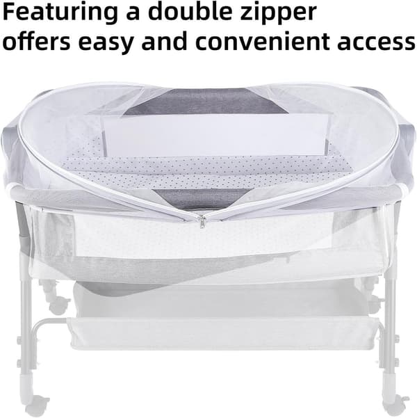 Mosquito Net - Protective - Net Cover - Cradle Accessory - Keeps - Insects/Cats - Two-Way Zipper - Comes - with - Storage Bag