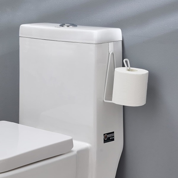 IC Toalettpappershållare, tanktoalettpappersrullehållare, dispenserlager for baderomsoppbevaring og organisasjon - vit