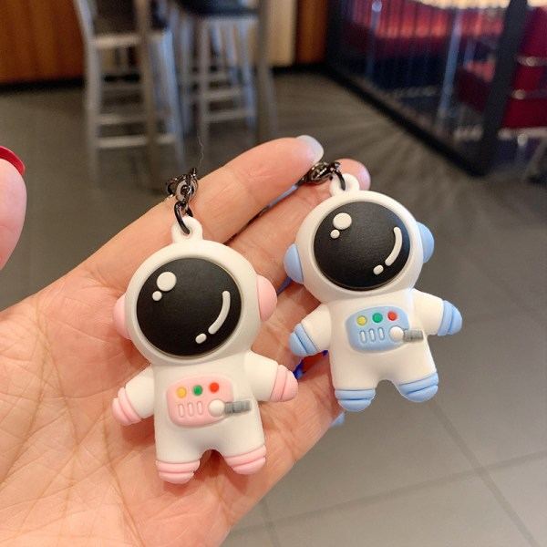 IC Tegneserie Planet Tour Astronaut Nøglering og Astronaut Kæde Blød R Rosa