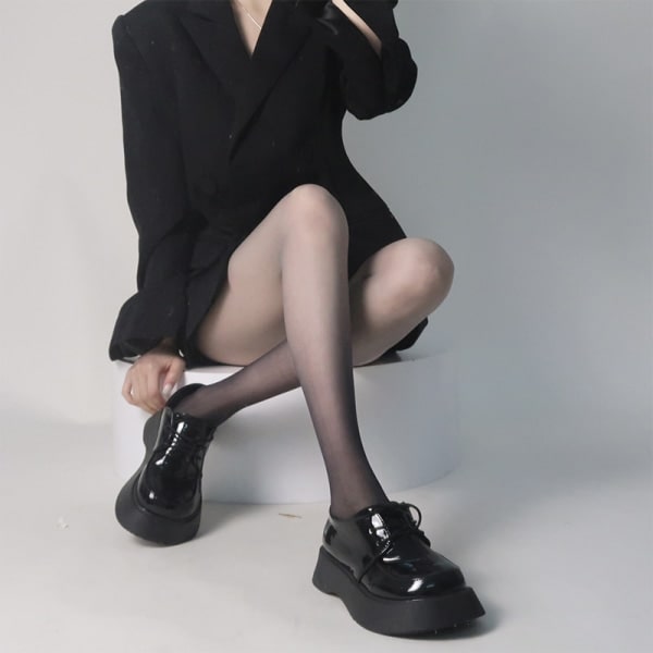 IC Gradient Strømper Lolita Girl Bund Strømpebukser Sommer Tigh sort og hvid