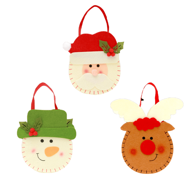IC 4-pack Julväskor Julklappsväska med dragsko för Candy Apple Q-version