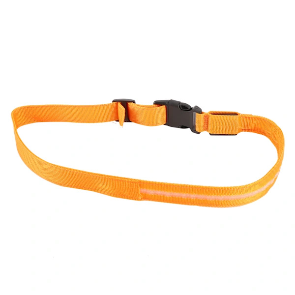 Polyester Refleks LED Sikkerhedsbælte Orange Lys Taljebånd til Udendørs Løb