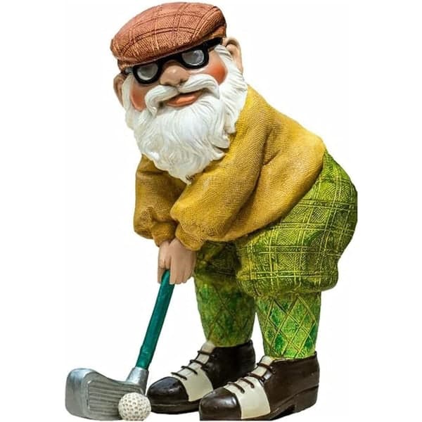 Trädgårdstomte Staty - Trädgårdsfigur - Gnome - Golf Deco Utomhus