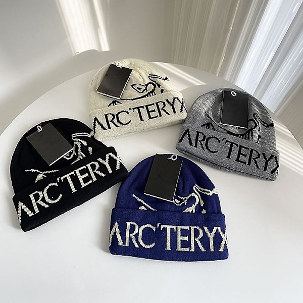 Arcteryx Utendørs Høst Og Vinter Varme Skioreklokker Vill Mote Strikket Beanie blue