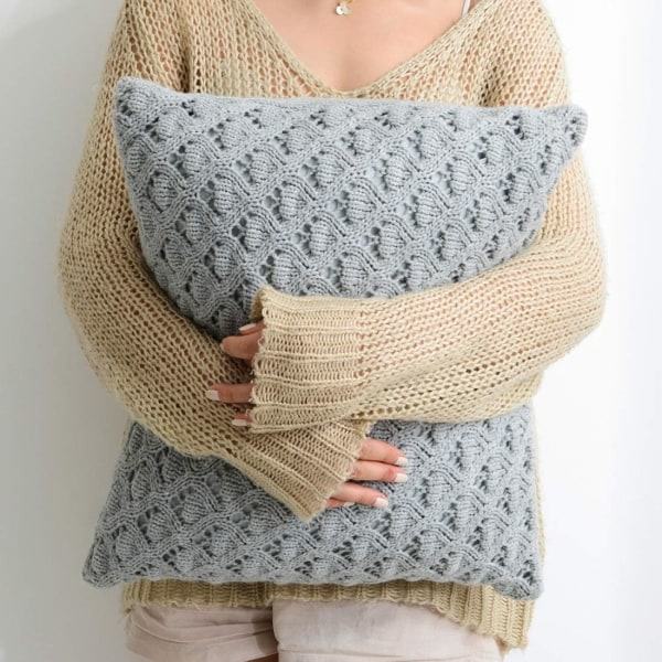 IC Boho timanttikirjonta peite Kiinteä pehmeä ja mukava koristeellinen kotelo (harmaa, 18\"x18\")