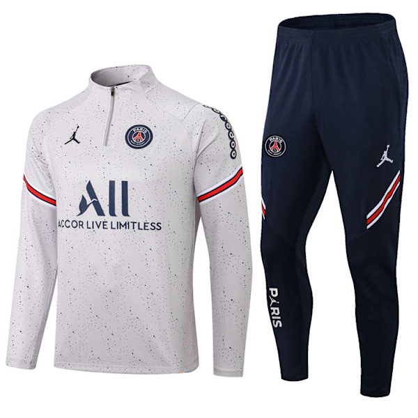 Paris Saint-Germain Liverpool Brasilien Marseille långärmad tröja vuxen barnkläder halv dragkedja träningsdräkt Gray spots XL