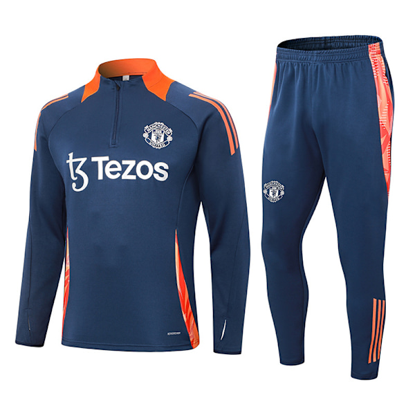 2425 Uusi Espanja Portugali Brasilia Aikuisten Pitkähihainen Jalkapalloharjoitteluasuset Manchester United/Royal Blue Manchester United/Royal Blue L