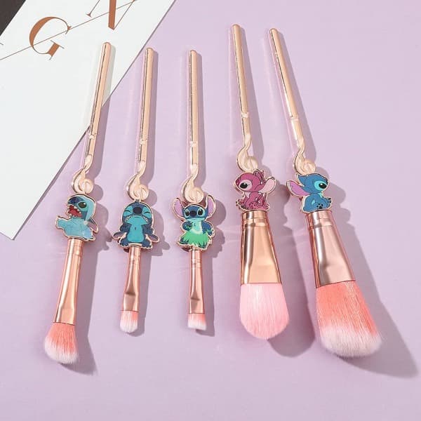 IC Baby Makeup Borstar Set-5 Stitch Theme Kosmetiska Borstar Set