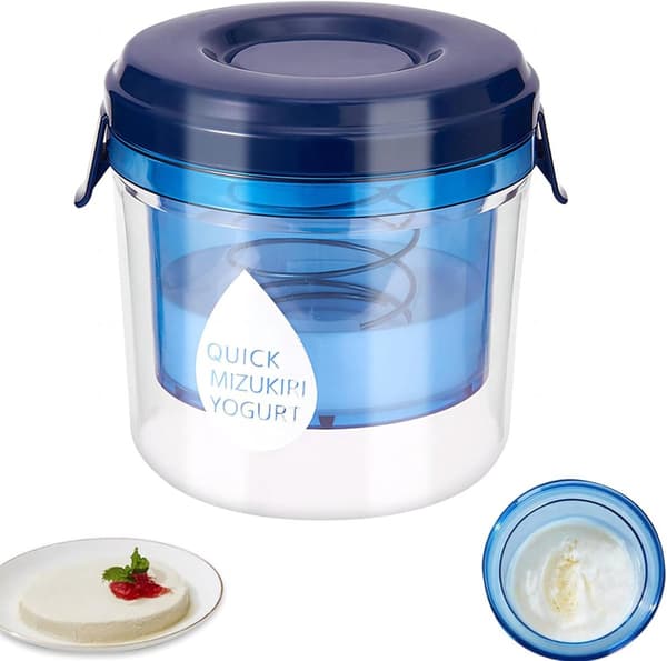 Klar - blå - Gresk - yoghurtsil - med - lokk - ultrafin - små - mengder - kremet - Lett