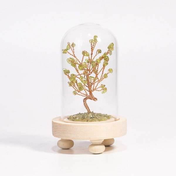 IC Crystal Gem Puu Kuparilankalla Feng Shui Raha Bonsai Kristalli Koti Sisustus Koriste Veistos Vauraus Onni Koti Sisustus oliviini