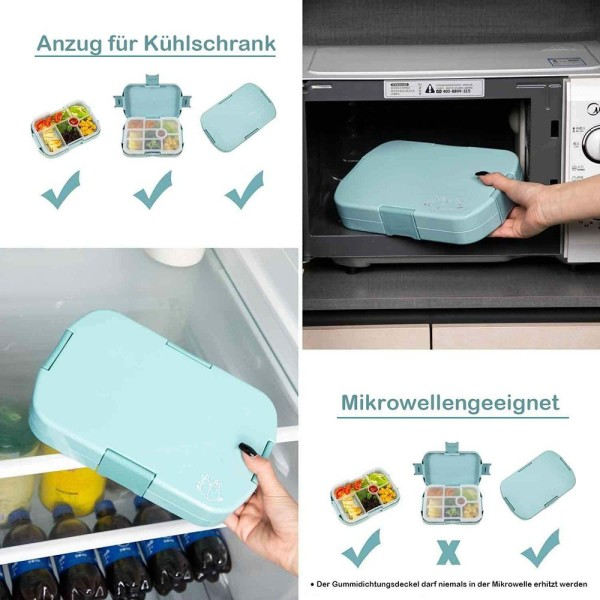 IC CNE Bento-laatikko lapsille, 6 pientä välipalatilaa, tiiviit