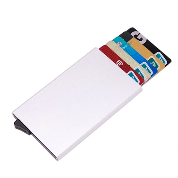 Pop-Up Card Holder - Aluminum Case - (RFID-Safe) Black Black Svart