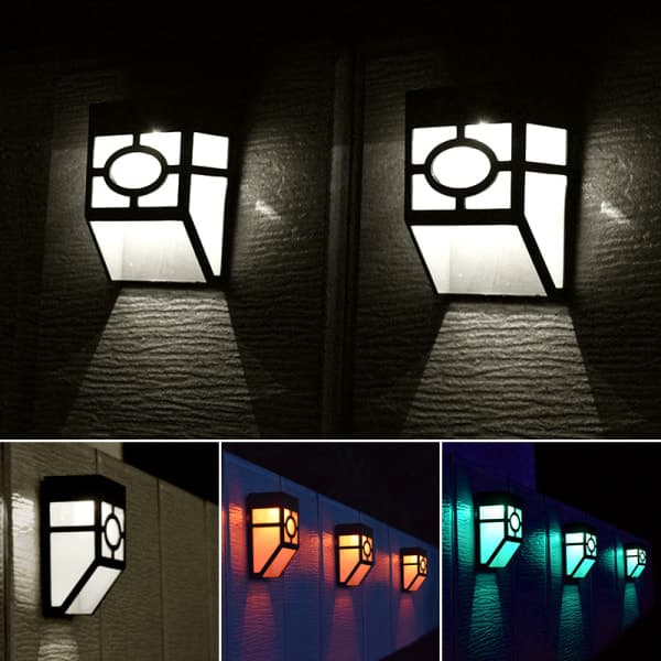 IC Solcelle Gjerdelys Utendørs Regntæt Sol Retro Vegglampe 1 stk hvit lys