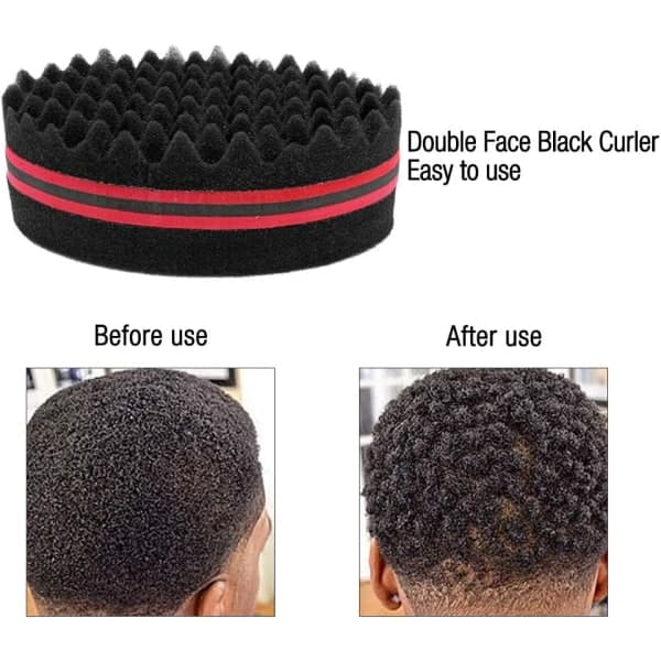 IC Svamphårbørste, 2 deler Curl Sponge Magic Twist, Wave Barber Hårbørste Sponge Dread Locking Twist Barber Tool