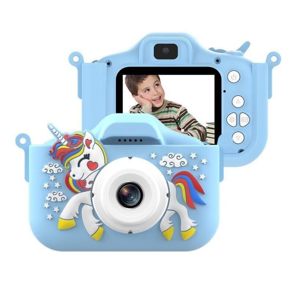 Barnkamera til flickor, 20 MP HD Dual Lens Toddler Blue