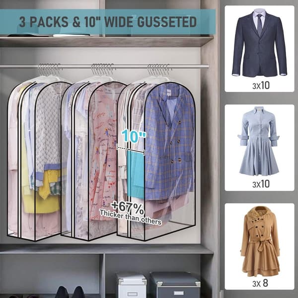 3-pack - cm - Tygöverdrag - kläder - Hängpåse - Lämplig - hålla - Transparent - (galge