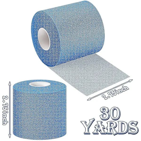 3 stk. atletisk pre-wrap tape til sport 7 cm x 27 m blå