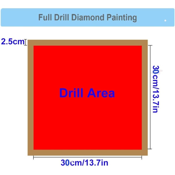 IC DIY 5D Diamantmaleri Kit Fuld - Kærlighedshjerte På Stranden - Fuld Bor DIY 5D Diamantmaleri 30X30Cm