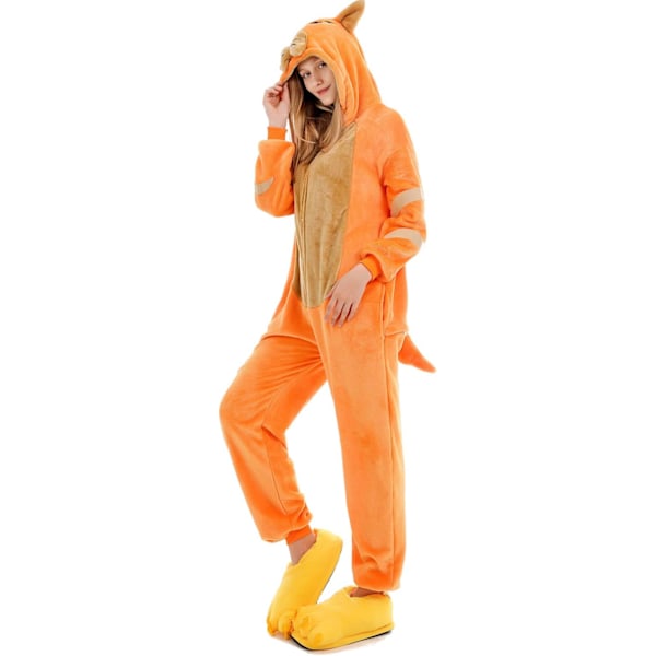 Onesies for kvinner, Onesies for voksne menn, Pyjamas-onesies, Enhjørning, Flanellpyjamas, Dyre-onesies, 3D hettegensere, Halloween, Julekostymer Orangecat M