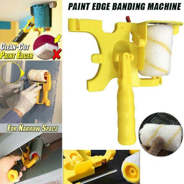 IC Clean- Paint Edger Roller Brush Safe Tool for Home Room Wall Ce Yellow onesize