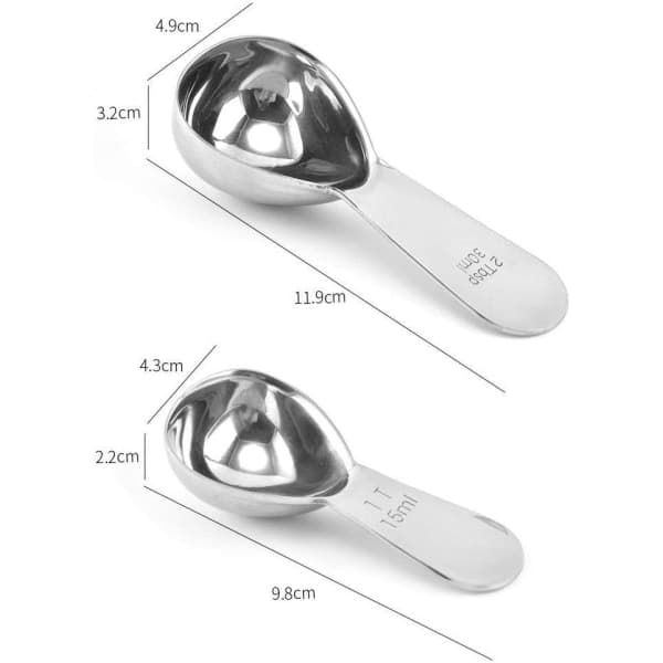 IC Kaffeskopa Set, 2 delar rostfritt stål kaffeskopor, 15ML
