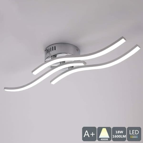 IC LED-taklampa, vågformad, 4000K Neutralvit