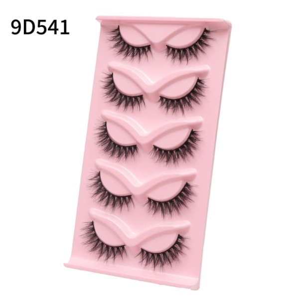 Nya fransar Mink Lösögonfransar Naturligt utseende Wispy Clear lash Band Falska ögonfransar Fluffiga 3D Curly Strip Cat Eye Fransar 9D541