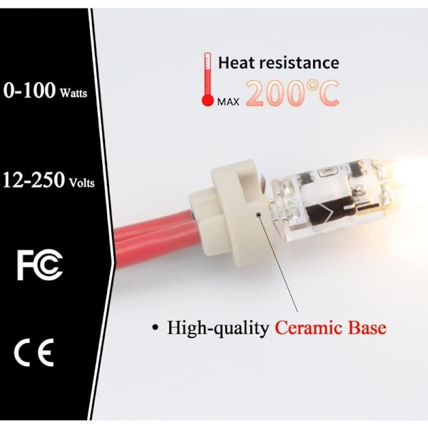 Bi-pin base, G4, GU5.3, G6.35, GY6.35, GX5.3 MR16, GZ4 MR11, halogen fatning keramisk lampeholder (6 stk.)