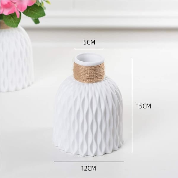 IC Vase, plastvase, moderne geometrisk vase (hvit) Hvit