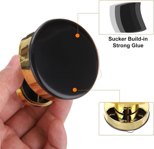 2 sugekop dørgreb - 62x50mm, til skydedøre, bruser, skab - Guld