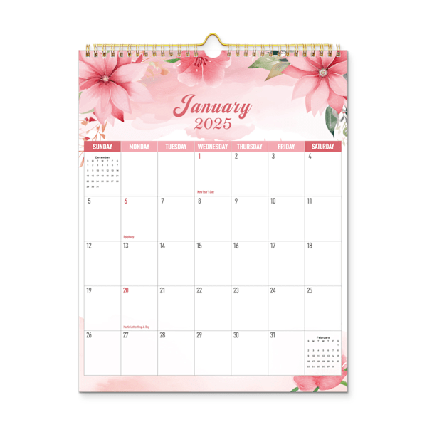 Ny 2025 Engelsk kalender YO spiral vägghängande enkel kreativ kalender Europeisk och Amerikansk ins skrivbords kalender AJanuary 25-June 26