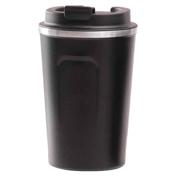 Isolerad kaffemugg med lock Vakuumkopp i rostfritt stål termosmugg black style1