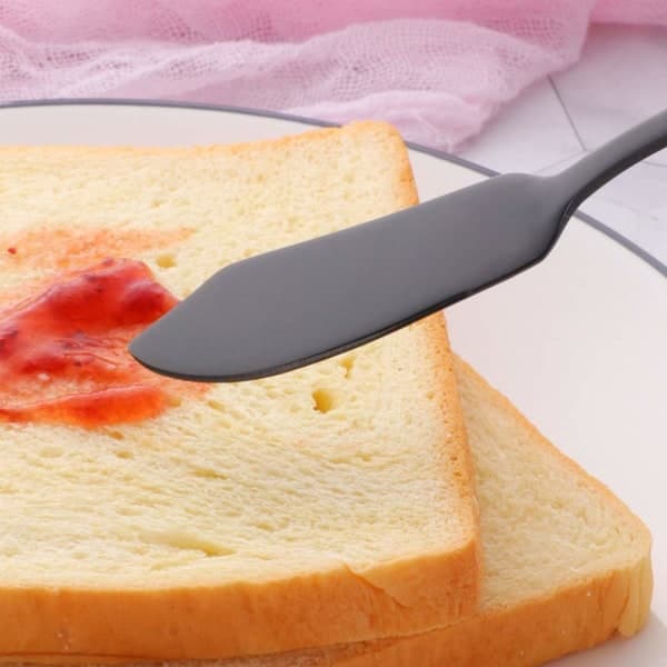 IC Smørknive i Rustfrit Stål, Sorte Ostspredere 6 stk