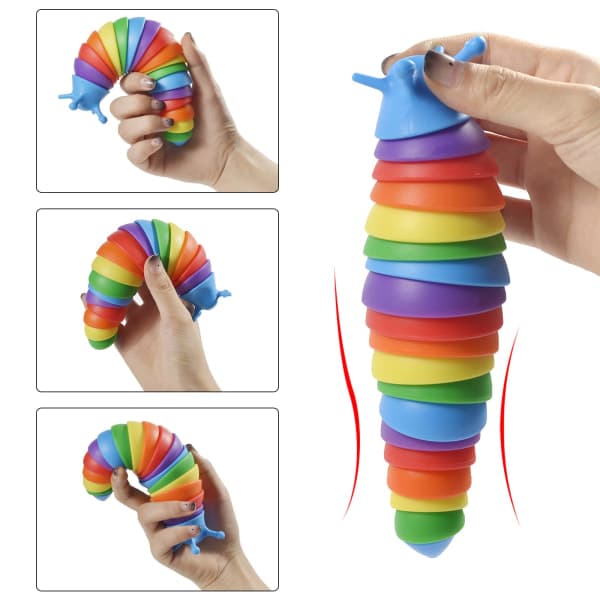 IC 3D-tryckt ledad snigel leksak Rolig flexibel snigel Stimleksak