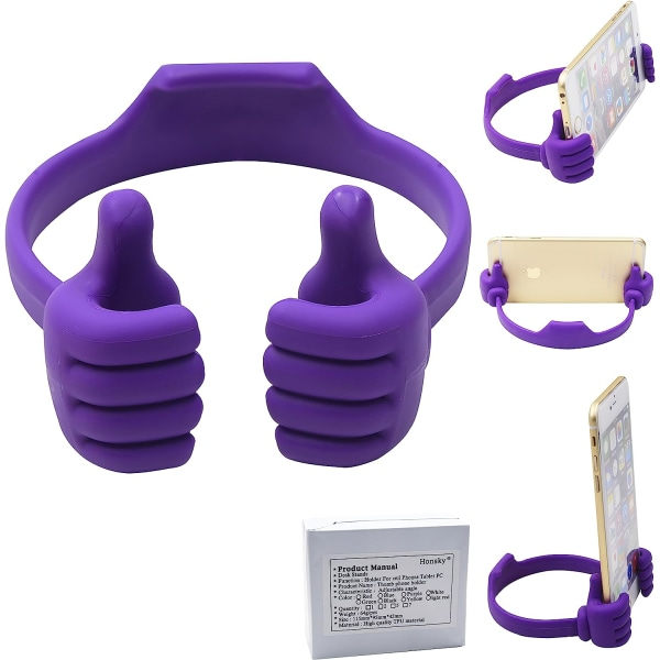 IC Universal Fleksibel Tommel Smartphone Tablet Mount Holder - Lilla