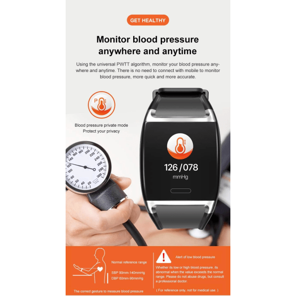 IC Fitness Tracker, Activity Tracker Fitness Watch med pulsmätare, blodtryksmätare, IP67 vandtät Smart Watch