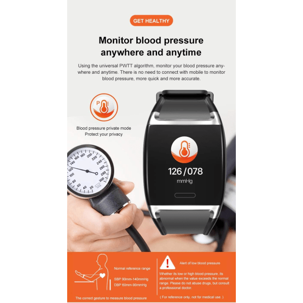 IC Fitness Tracker, Aktivitetsarmband Fitnessklocka med pulsmätare, blodtrycksmätare, IP67 vattentät Smartklocka