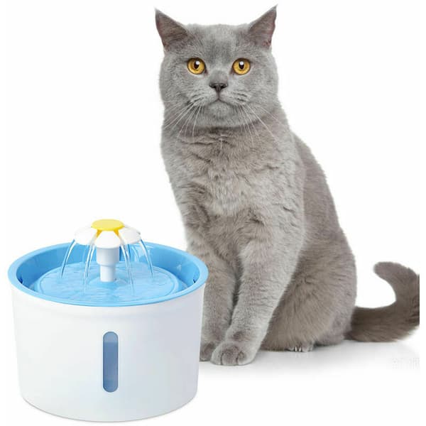 Automatisk dricksfontän liten blomma 1,6L dricksfontän för katt och hund blå EU