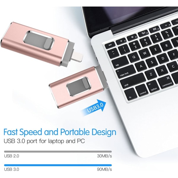 IC Tre-i-ett multifunktions USB-minne (16 GB roséguld)